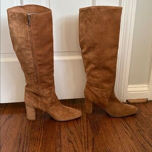 Aquatalia Tan Suede Knee-High Boots